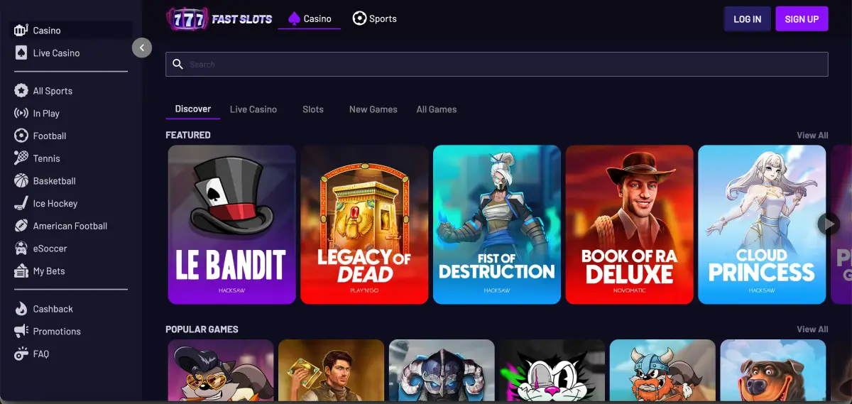 Fast Slots registration process to play Le Bandit