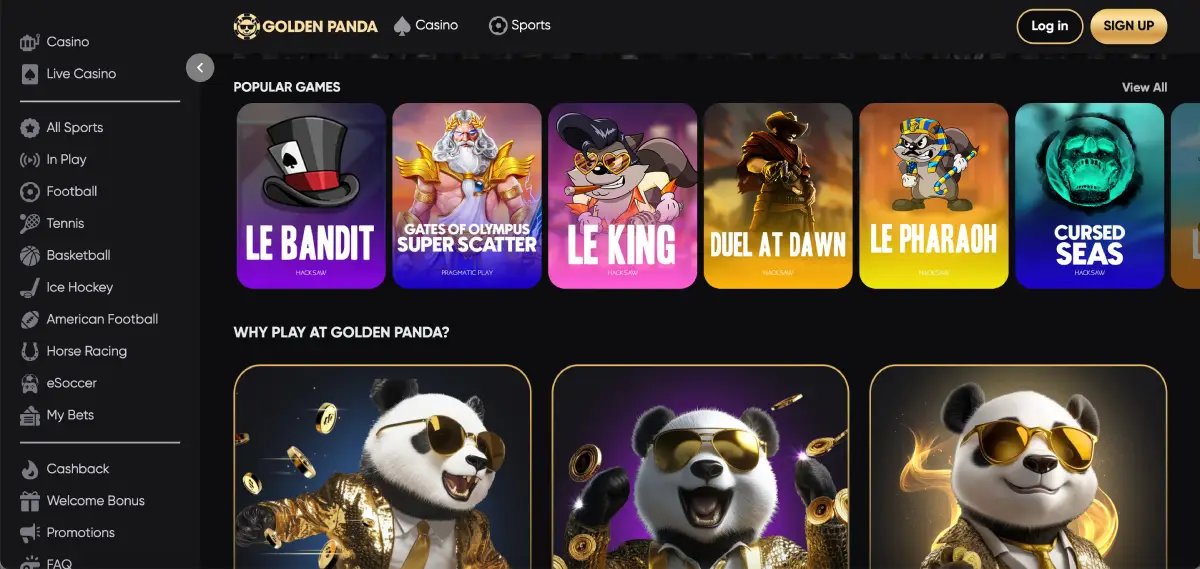 Le Bandit demo mode available at Golden Panda casino