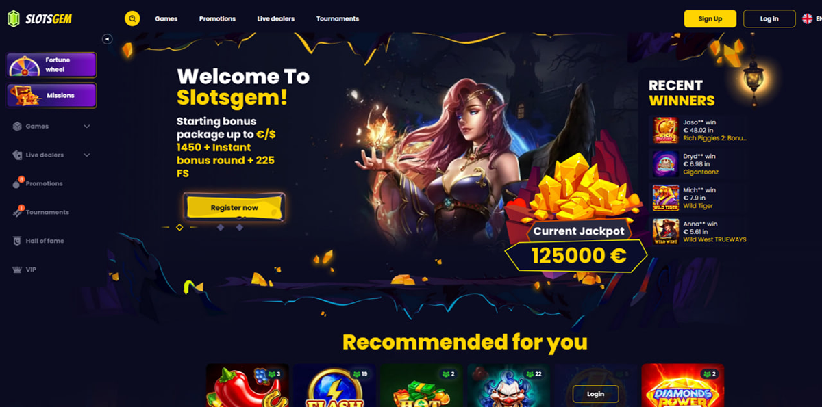 SlotsGem Casino visual