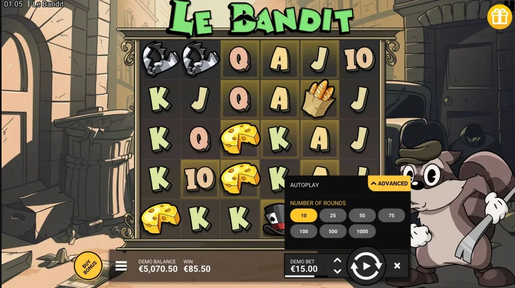 Le Bandit bonus mode selection